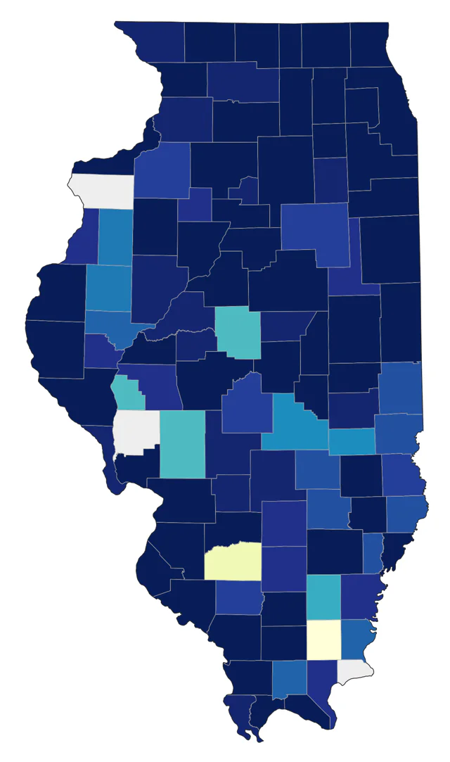 Peregrine Falcon county map