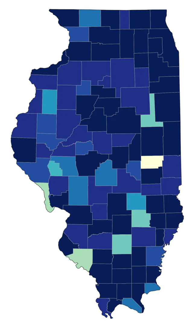 Philadelphia Vireo county map