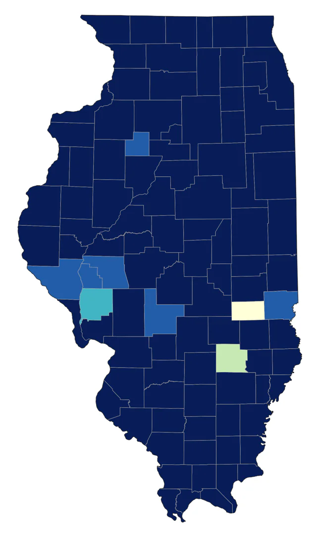 Pied-billed Grebe county map