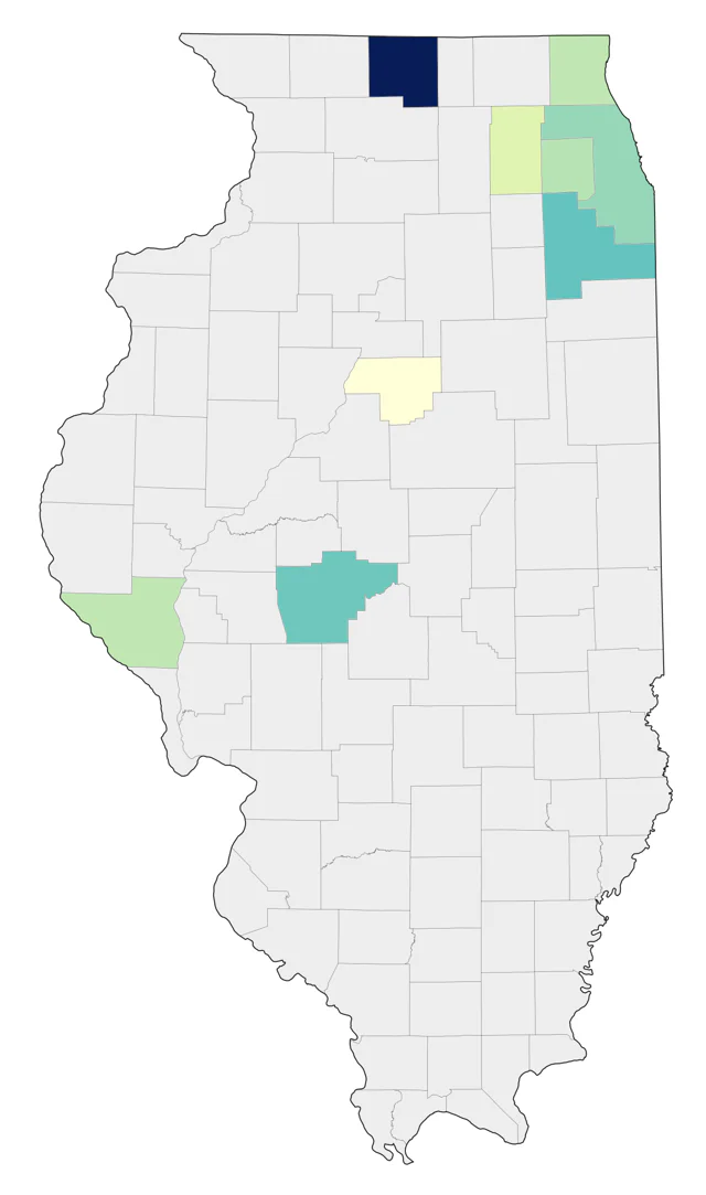 Pine Grosbeak county map