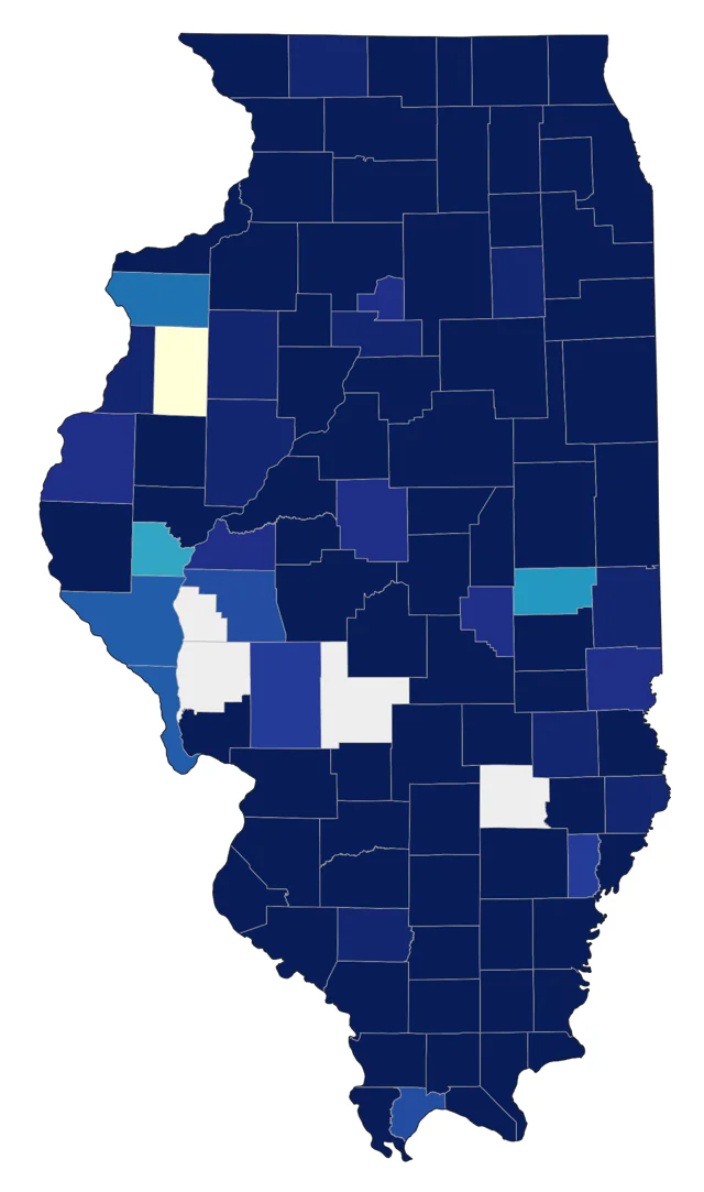 Pine Warbler county map
