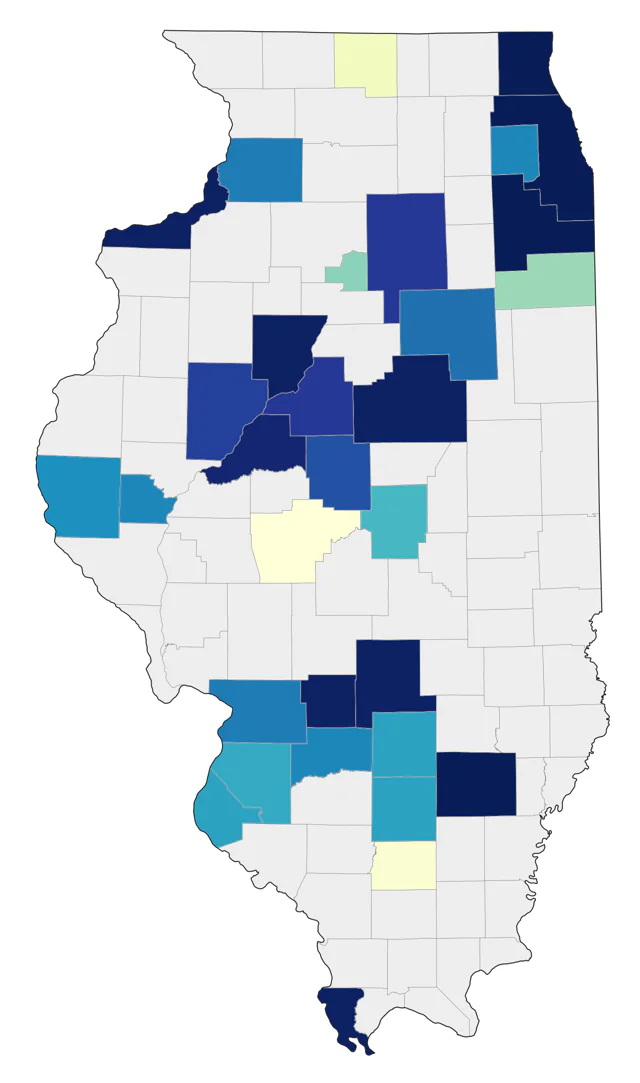 Piping Plover county map