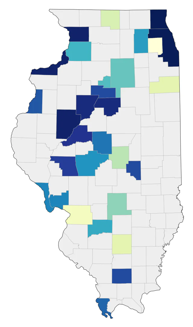 Red Knot county map
