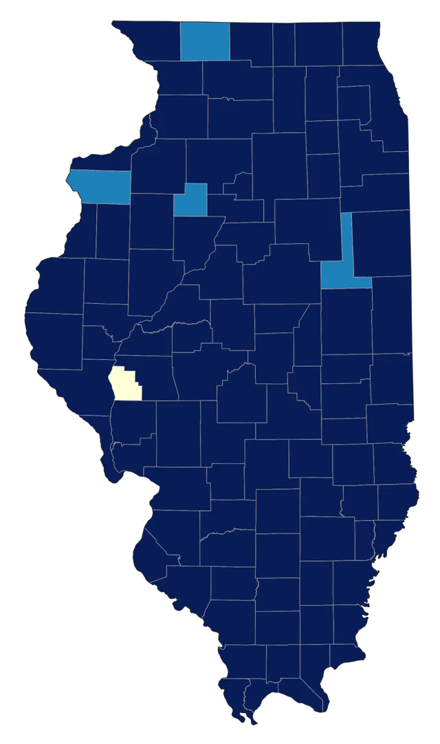 Red-shouldered Hawk county map