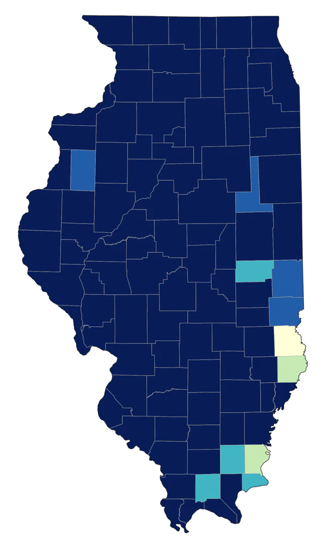 Ring-billed Gull county map
