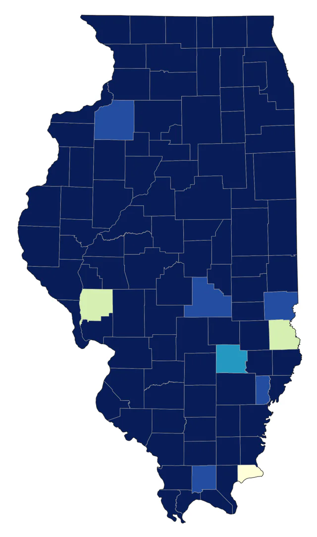 Ring-necked Duck county map