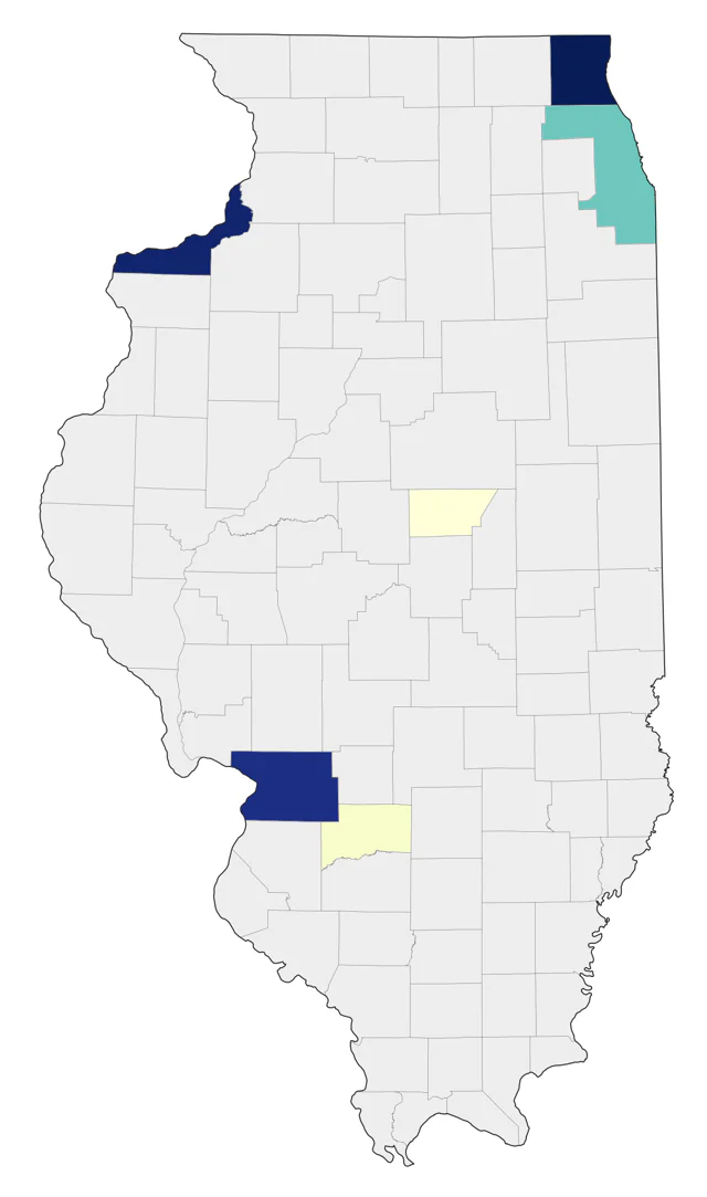 Short-billed Gull county map