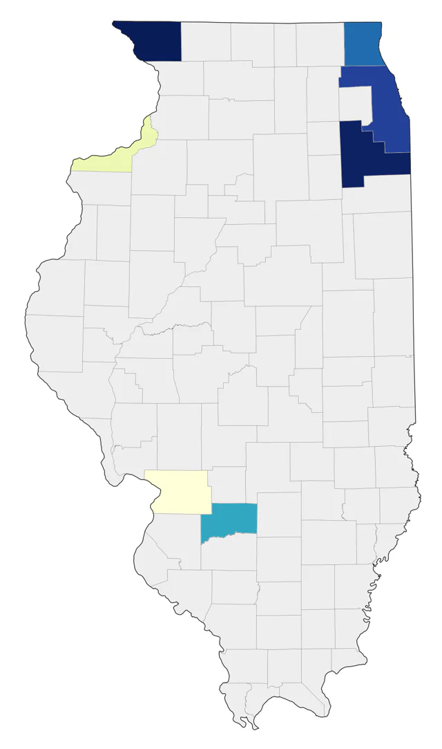 Slaty-backed Gull county map