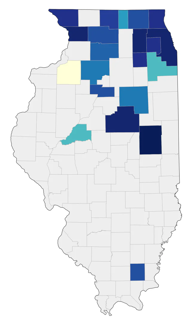 Townsend's Solitaire county map