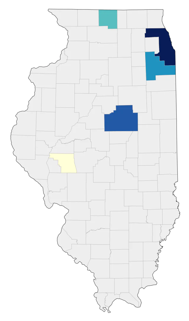 Townsend's Warbler county map