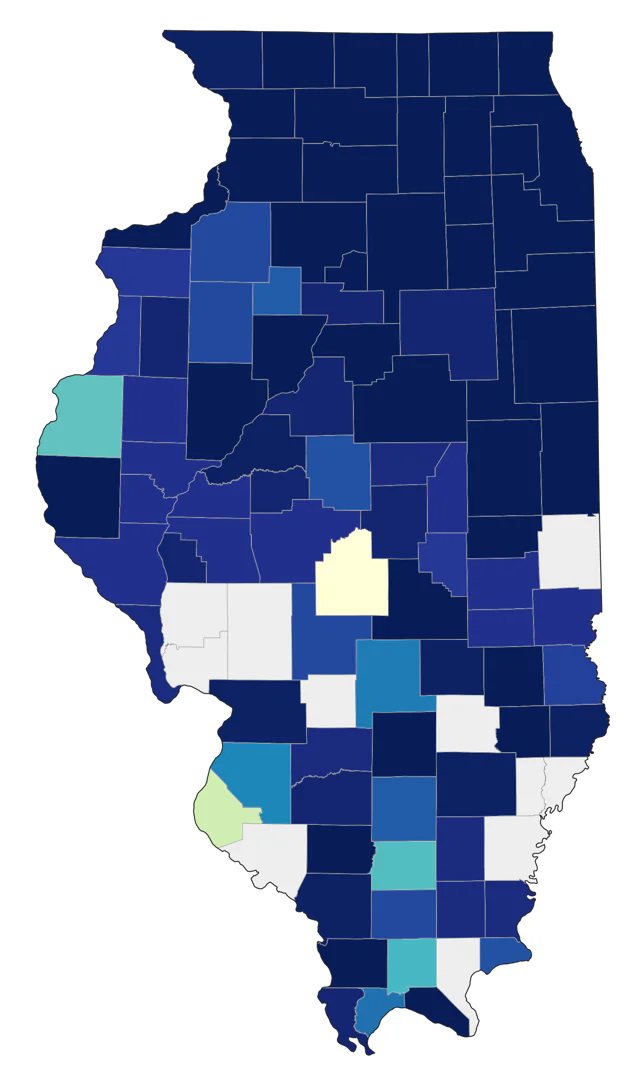 Virginia Rail county map
