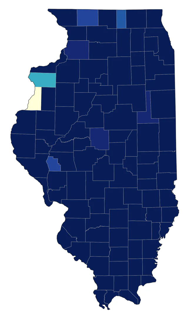 White-eyed Vireo county map