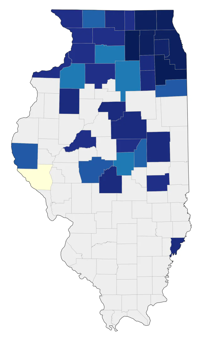 White-winged Crossbill county map