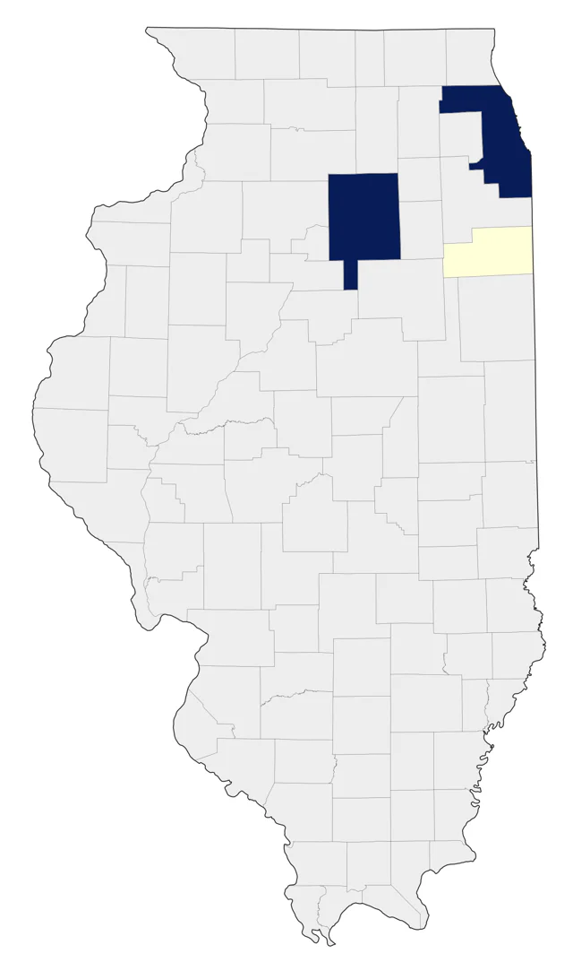White-winged Parakeet county map