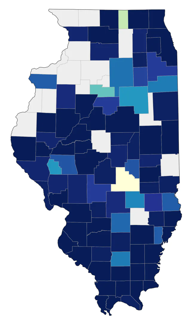 Worm-eating Warbler county map