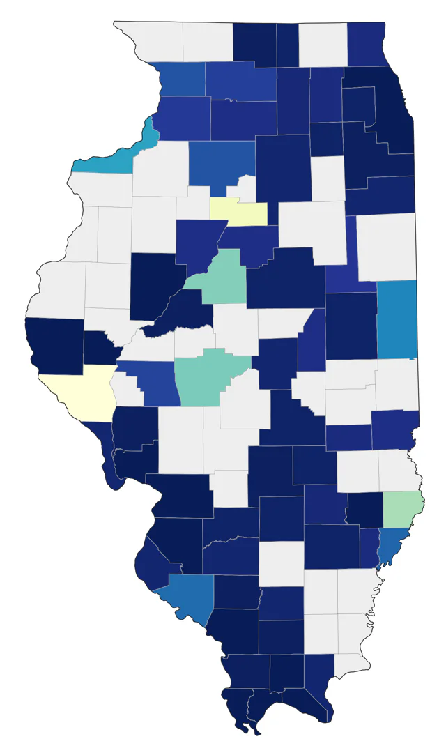 Yellow-crowned Night Heron county map