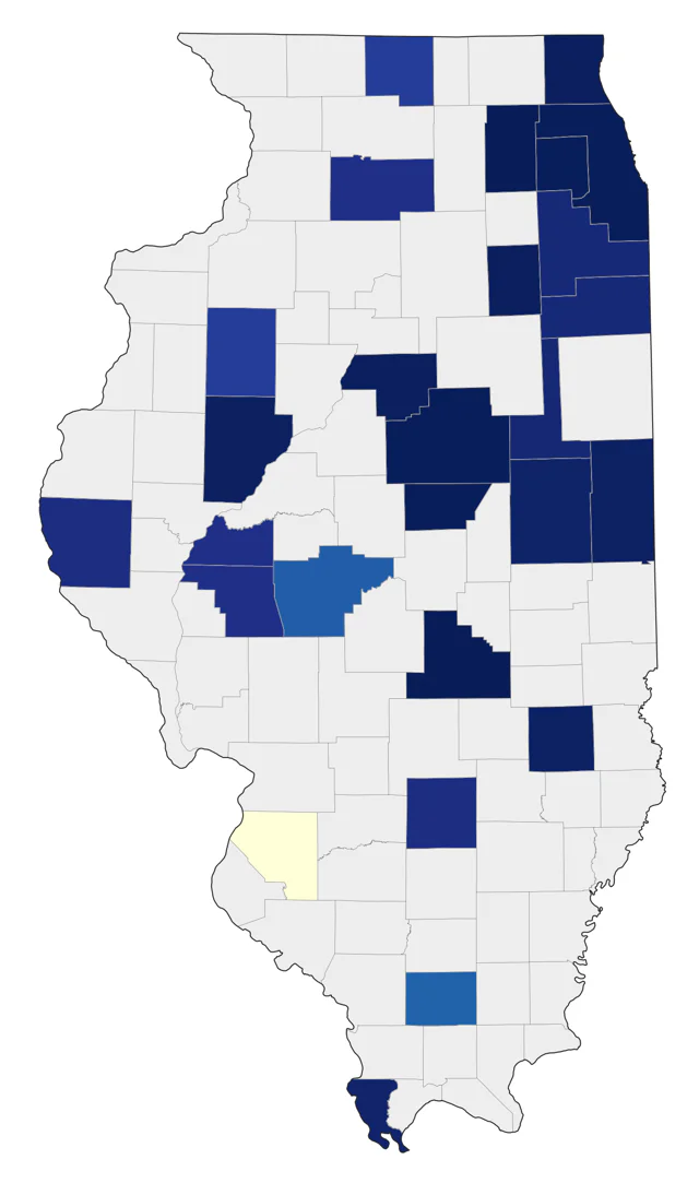 Yellow Rail county map