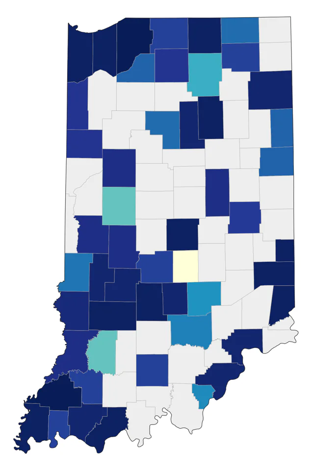 American Avocet county map