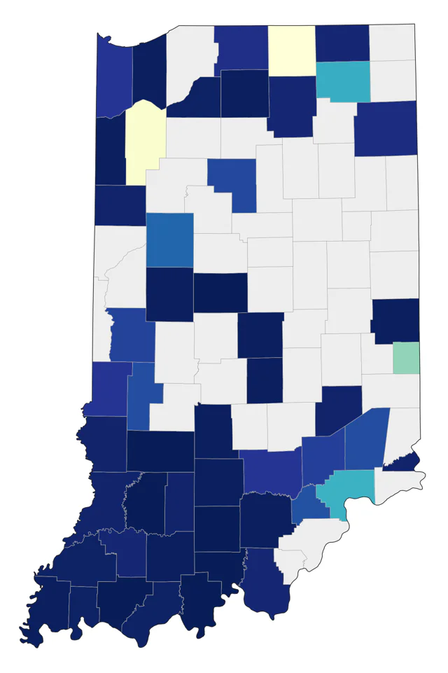 American Barn Owl county map