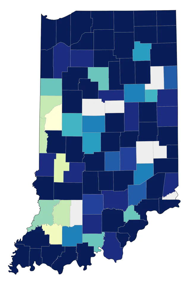 American Herring Gull county map