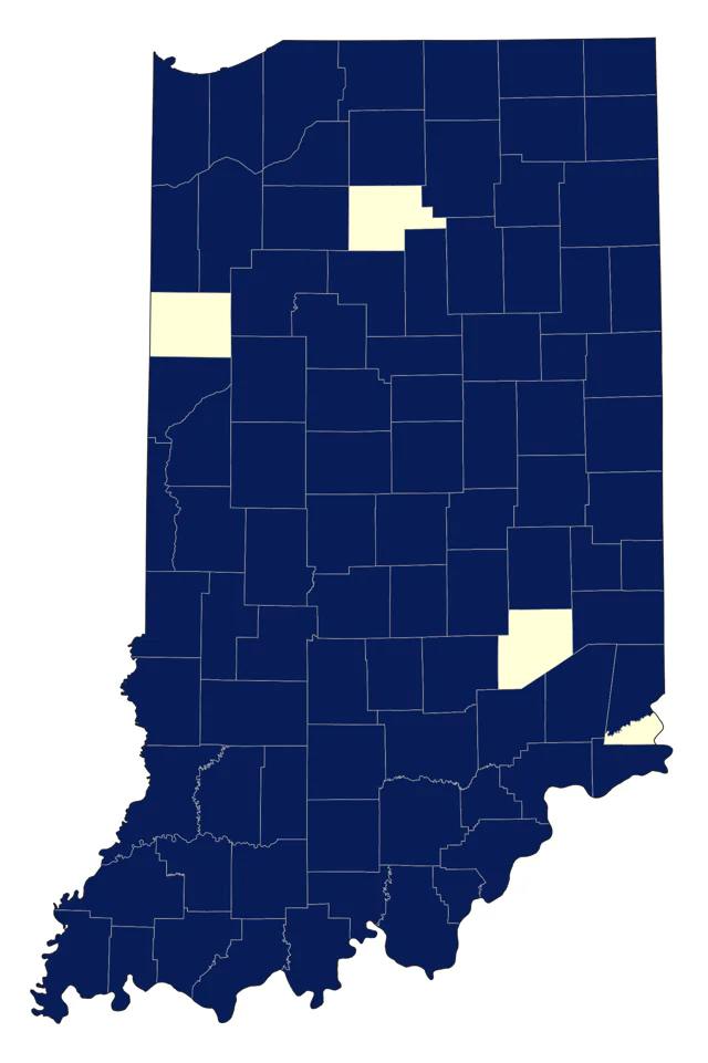 American Redstart county map