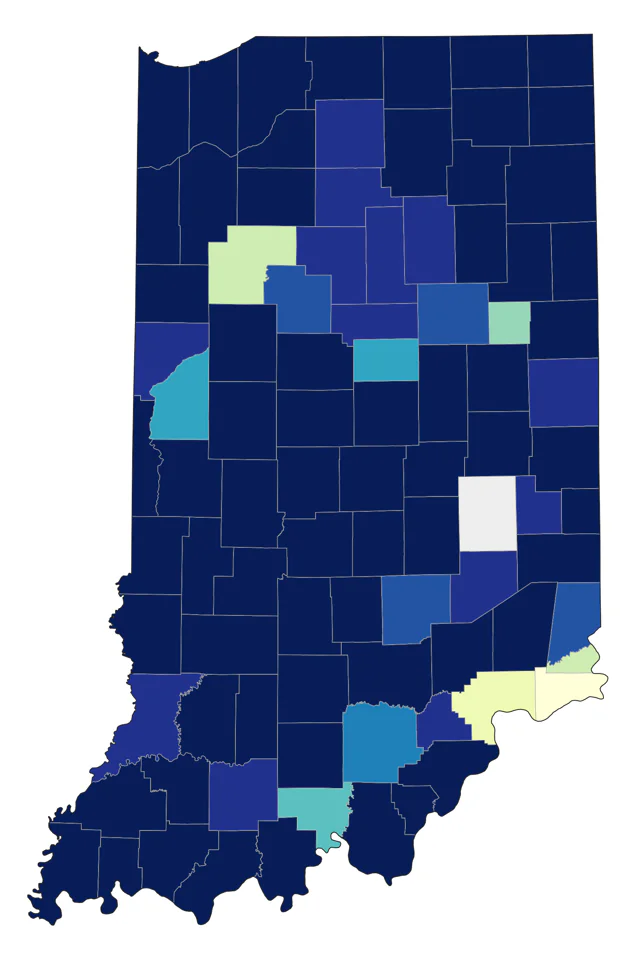 American Wigeon county map