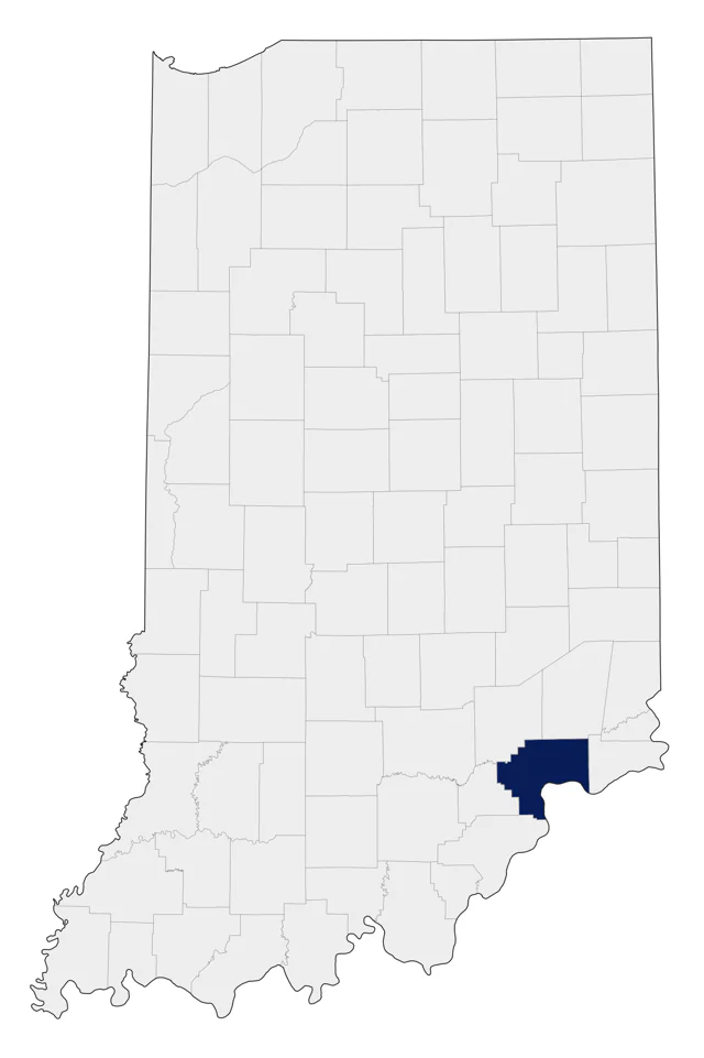 Audubon's Oriole county map