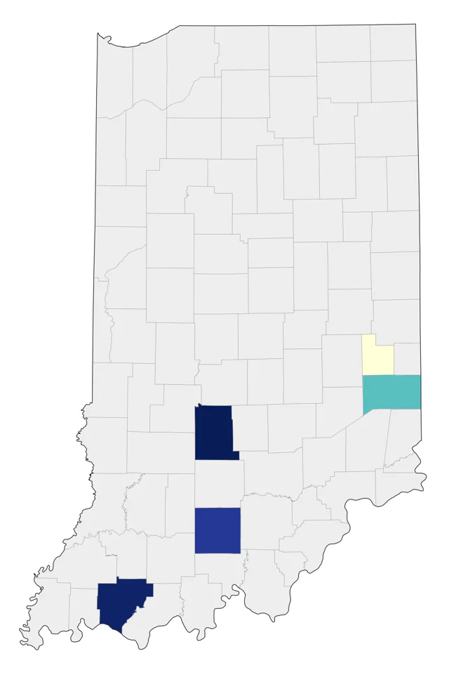 Bachman's Sparrow county map