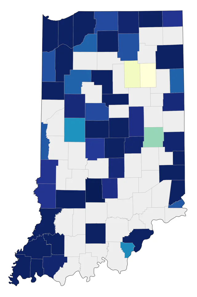 Baird's Sandpiper county map