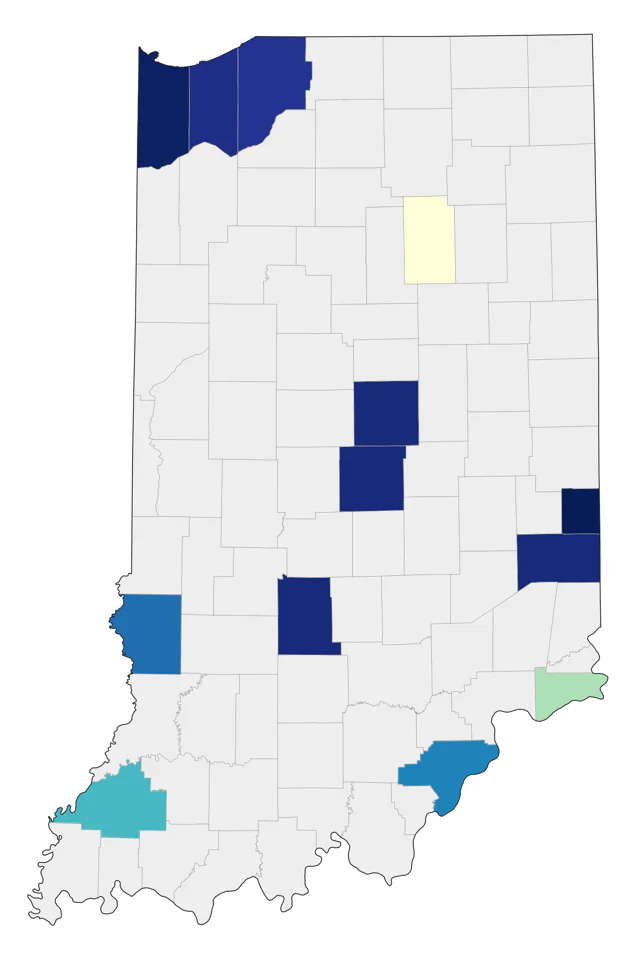 Black-legged Kittiwake county map