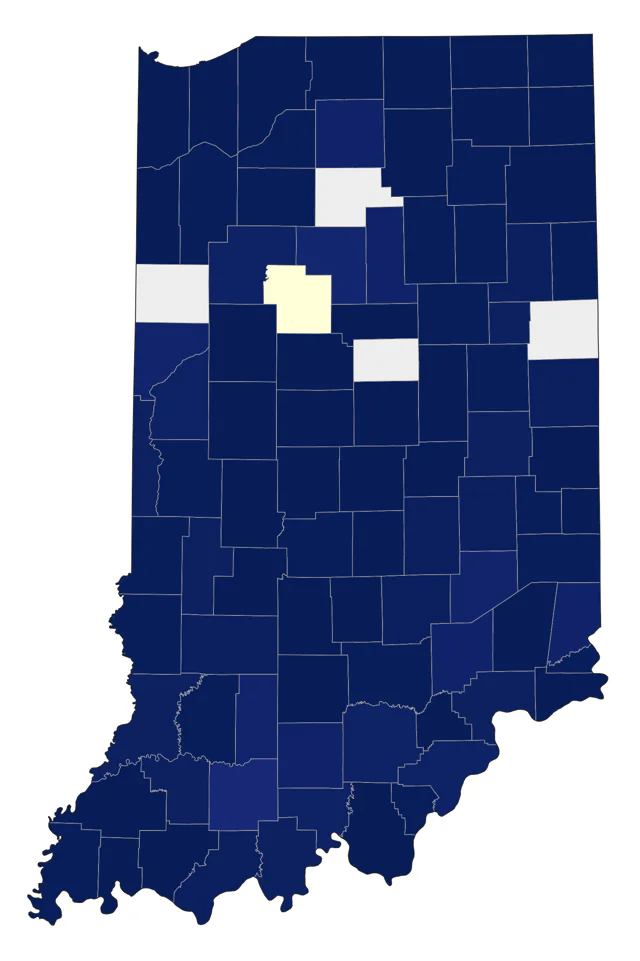 Black-throated Blue Warbler county map