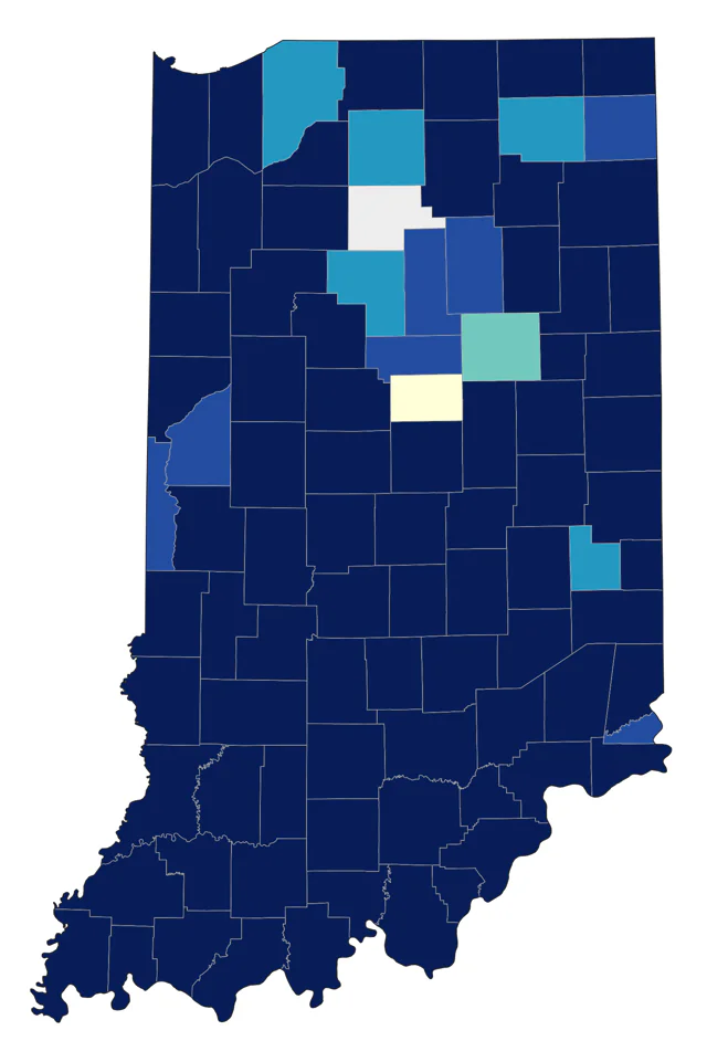 Blue Grosbeak county map