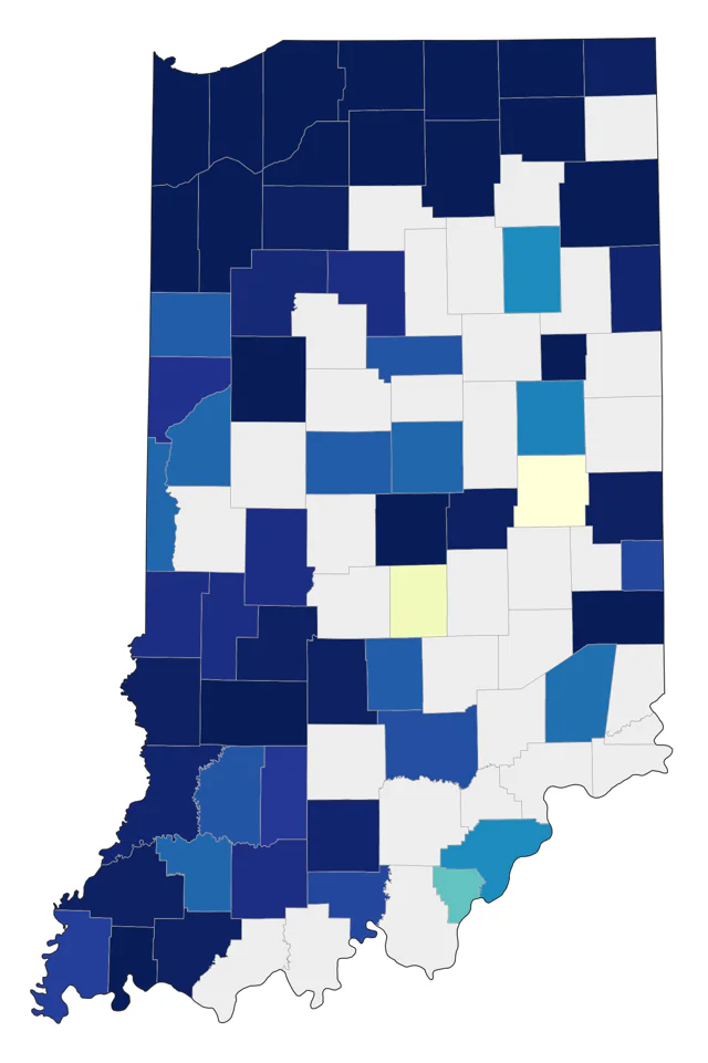 Brewer's Blackbird county map
