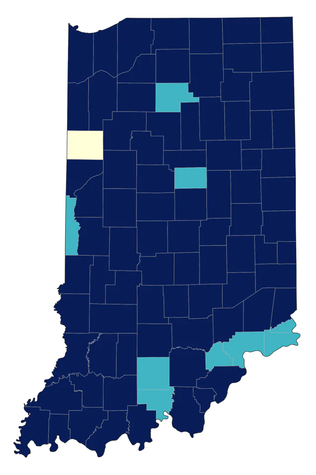 Brown Creeper county map