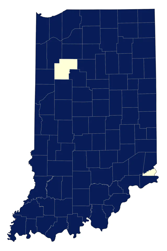 Brown Thrasher county map