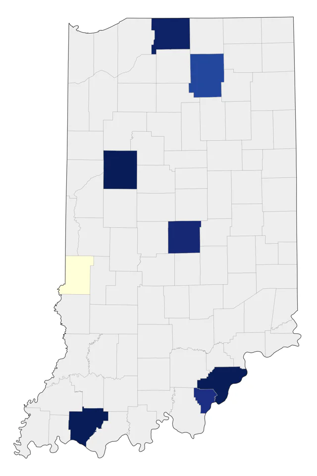 Budgerigar county map