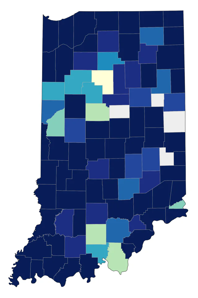 Canvasback county map