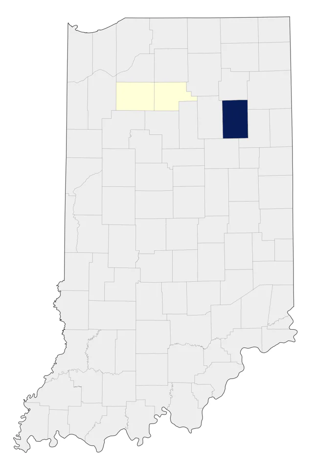 Cassin's Sparrow county map