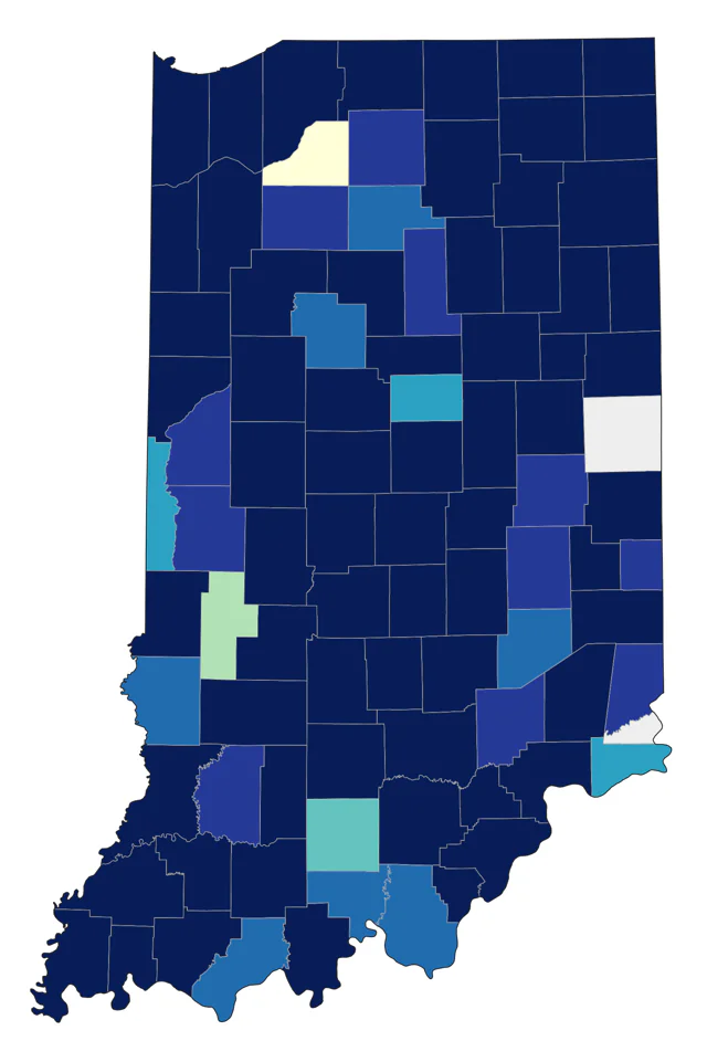 Common Nighthawk county map