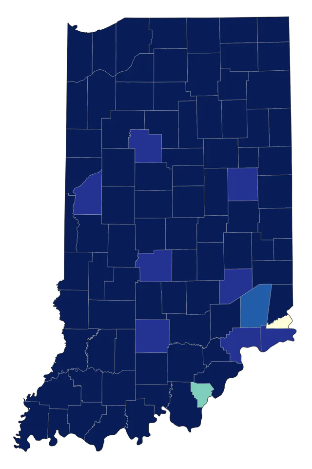 Dickcissel county map