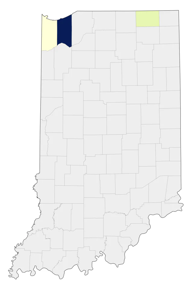 European Goldfinch county map