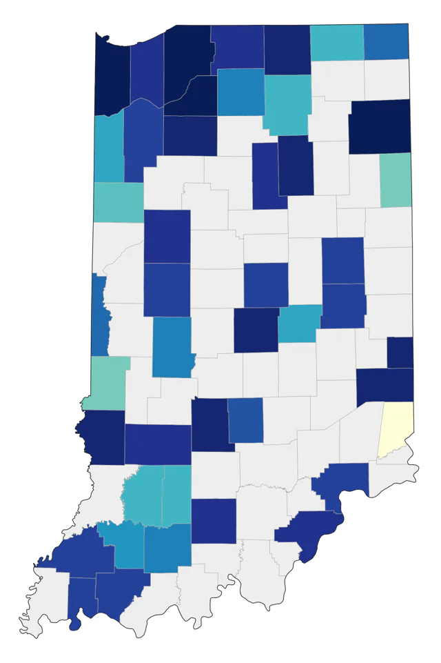Franklin's Gull county map