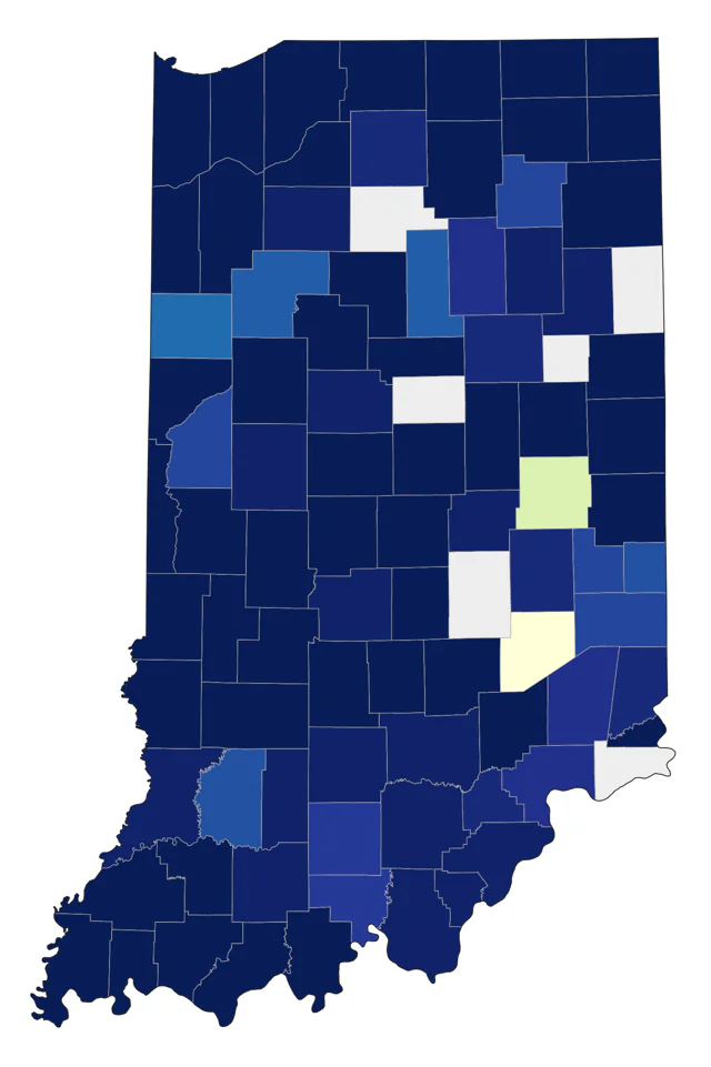 Golden-winged Warbler county map