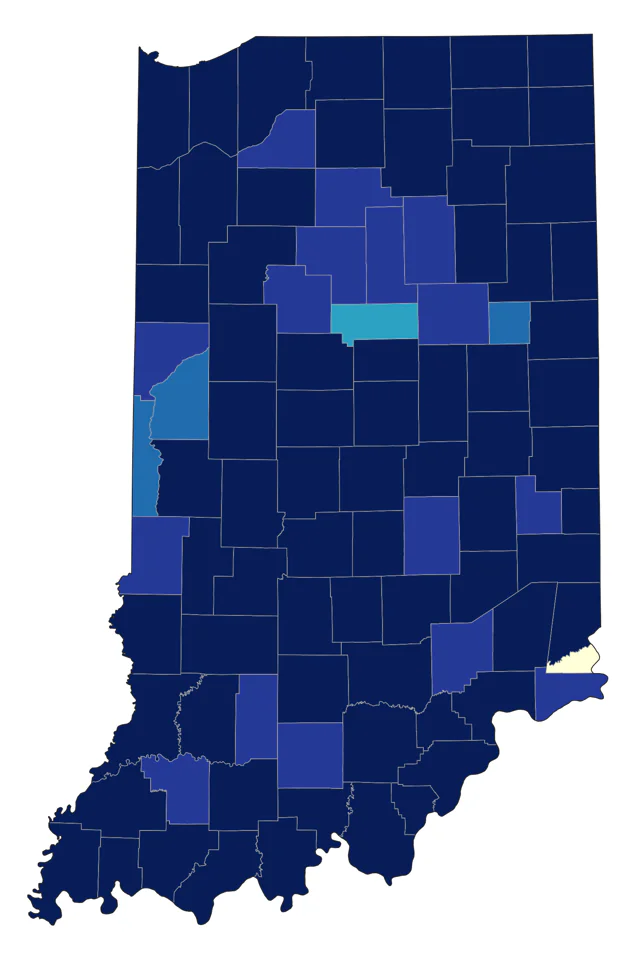Great Horned Owl county map