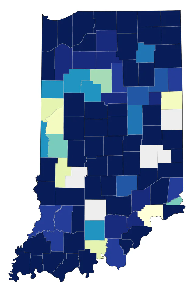 Greater Scaup county map