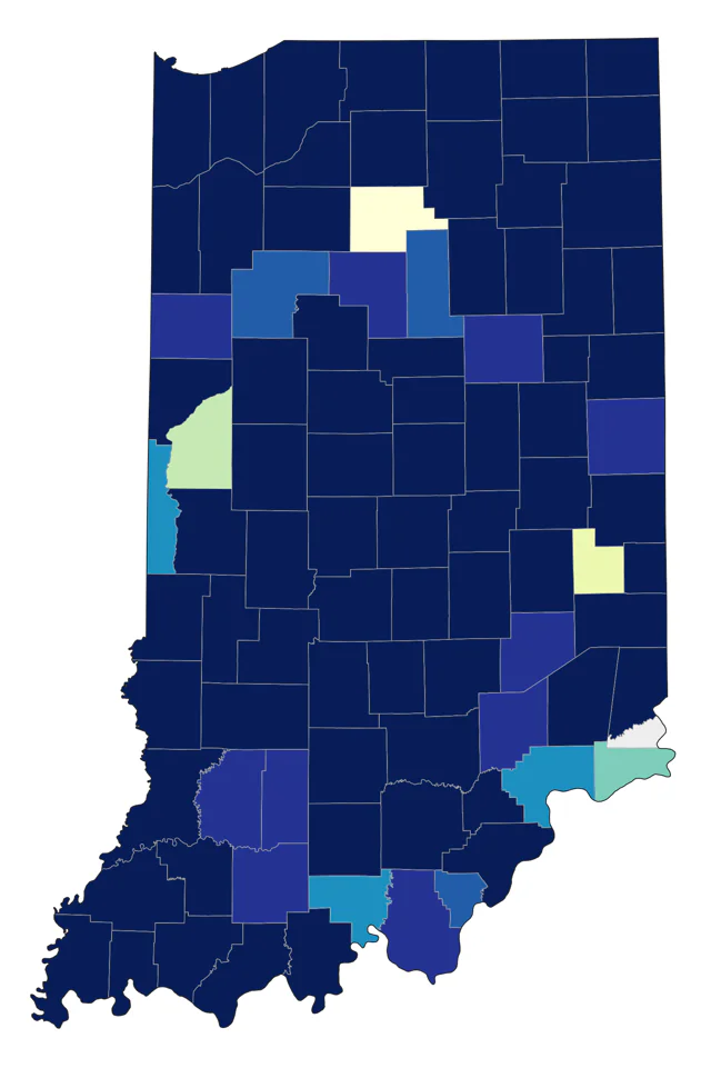 Greater Yellowlegs county map