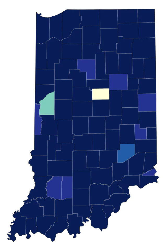 Green Heron county map