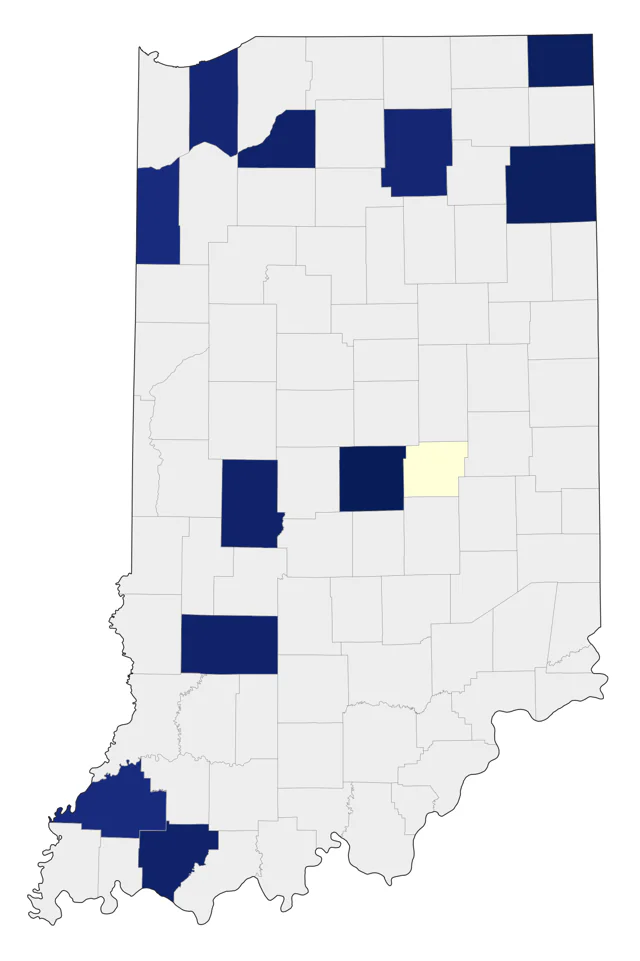 Helmeted Guineafowl county map