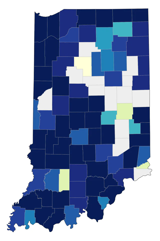 Henslow's Sparrow county map