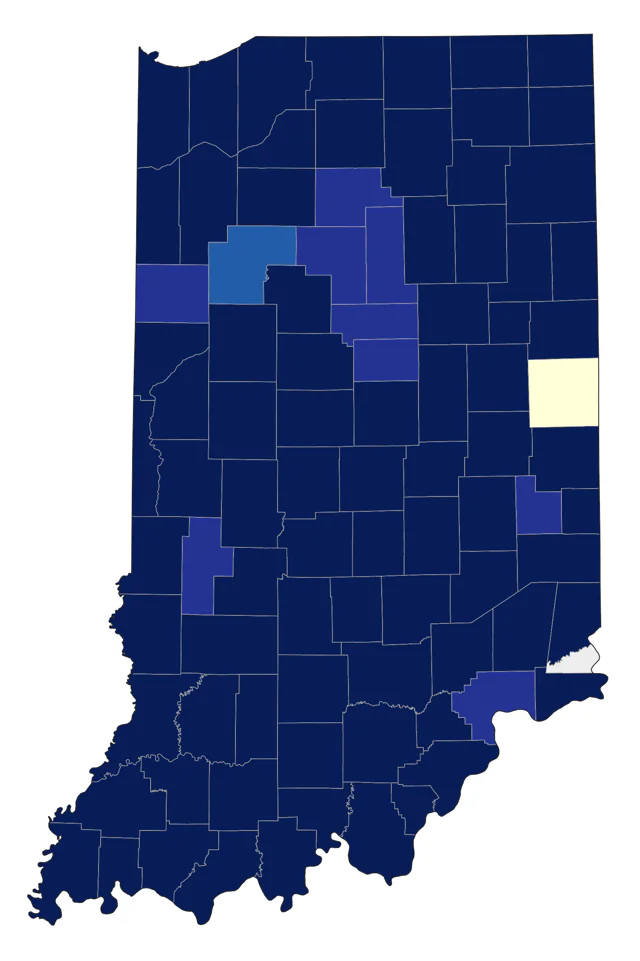 Hooded Merganser county map